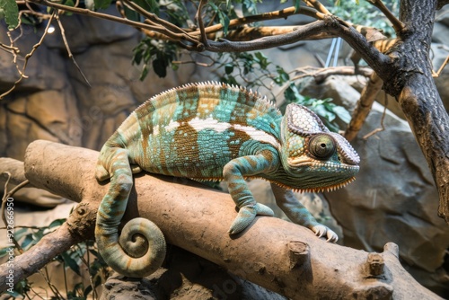 An image of a chameleon with its distinctive color-changing ability, its captivating appearance and adaptive behavior showcasing its uniqueness in the animal kingdo