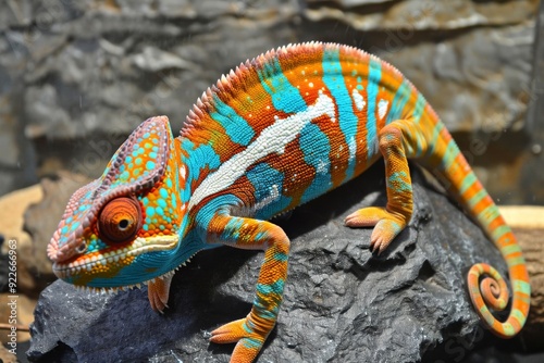 An image of a chameleon with its distinctive color-changing ability, its captivating appearance and adaptive behavior showcasing its uniqueness in the animal kingdo