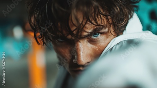 A close-up shot of a person wearing a white shirt, capturing the texture and details of the fabric, symbolizing simplicity, elegance, and casual fashion.