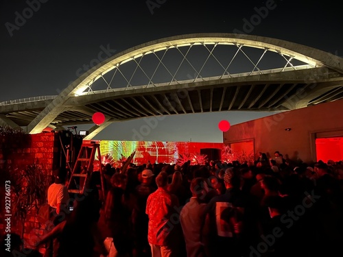 Concert under the 6th Street Bridge in Los Angeles, CA