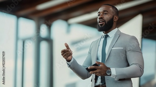 Confident Businessman Delivering Presentation