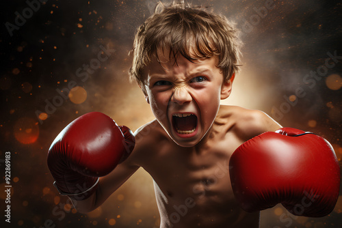 pow! boy throws a punch eg sports activities, knockout deals, knockdown prices