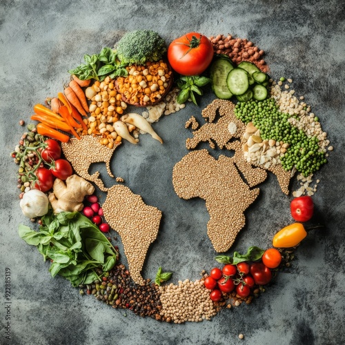 Global Awareness for World Food Day and Vegetarianism, Embracing Sustainable and Healthier Diets for a Better Tomorrow, Food Close-up, suitable for food blogs and food websites