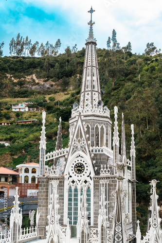 Ipiales, Nariño, Colombia. June 26, 2024: Sanctuary of Our Lady of the Rosary of Las Lajas.