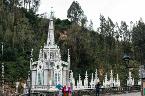 Ipiales, Nariño, Colombia. June 26, 2024: Sanctuary of Our Lady of the Rosary of Las Lajas.