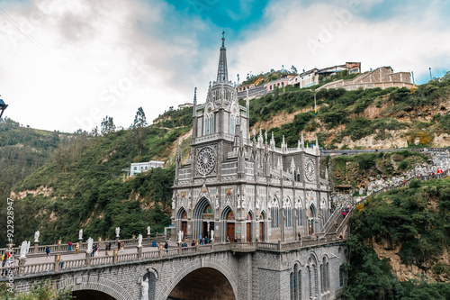 Ipiales, Nariño, Colombia. June 26, 2024: Sanctuary of Our Lady of the Rosary of Las Lajas.