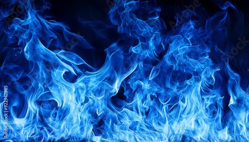 青い炎. Blue Flames. AI generated.