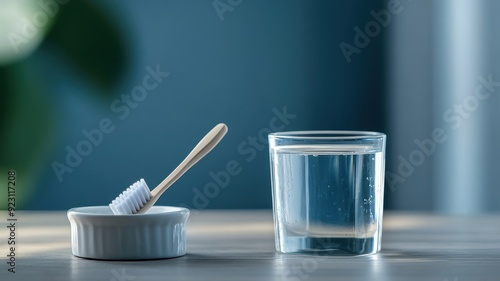 Toothbrush with toothpaste on vintage porcelain soap dish.