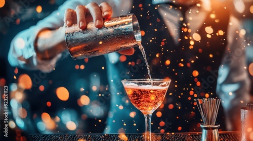 Bartender pouring a cocktail