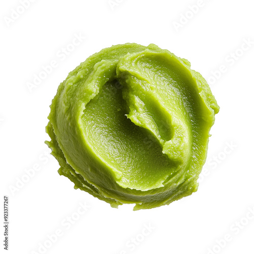 Spicy wasabi paste isolated on transparent or white background