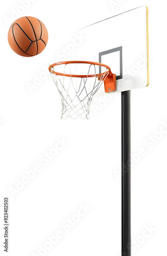 basketball hoop and ball isolated on transparent background.