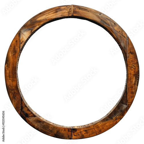 PNG Rustic wooden circular frame