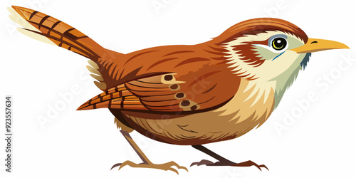 Vector South Carolina State Bird - The Carolina wren (Thryothorus ludovicianus) 