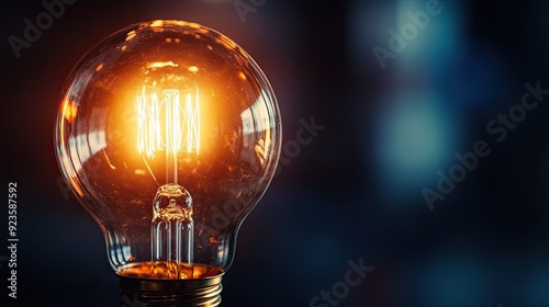 A close-up of a light bulb filament glowing brightly in the dark.