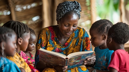 African Woman Reading to