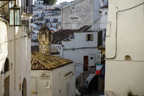 Typical white houses of Monte Sant'Angelo, Gargano, Puglia, Italy