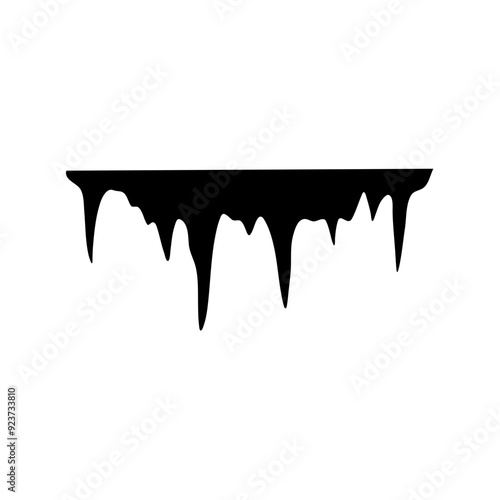 stalactites cave silhouette. stone blocks growths vector