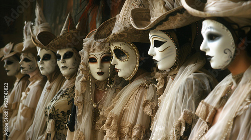 Halloween Ghostly Masquerade Ball with Elegant, Spooky Costumes