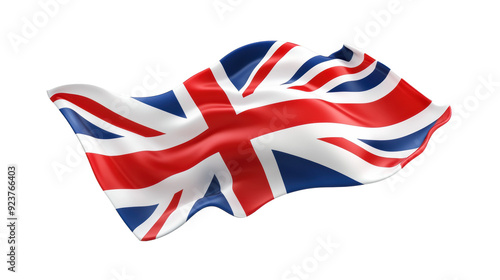 UK flag waving on transparent background