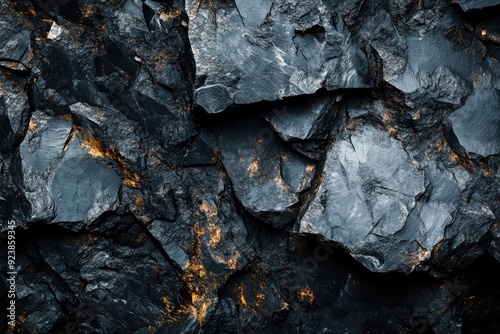 Obsidian Texture. Natural Iron Ore Face Surface with Magnetite and Hematite