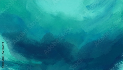 Abstract watercolor paint background by teal color blue and green background