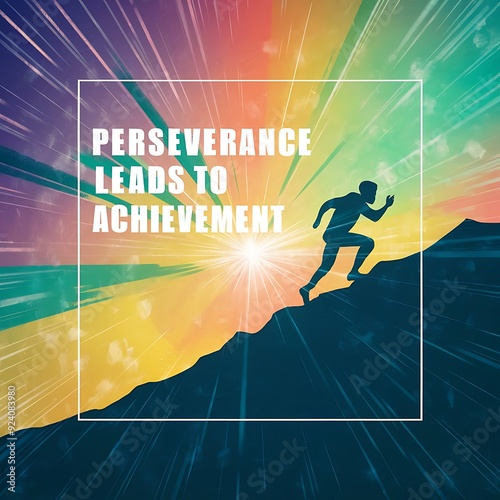 Perseverance leads to achievement (T-shirt Design Motivational Quote, Illustartion,Typography,Banner,Poster)