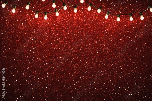 Red glitter vintage lights background