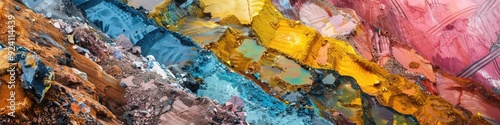 Vibrant industrial byproducts at an open-pit mining operation