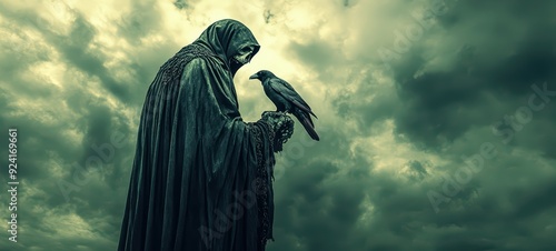 Grim Reaper accompanied by a raven