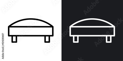 Footstool vector icon set in black and white color.