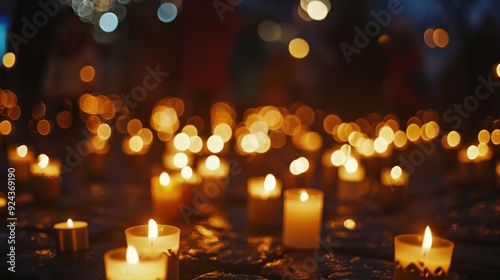 A Christian community gathering for a candlelight vigil