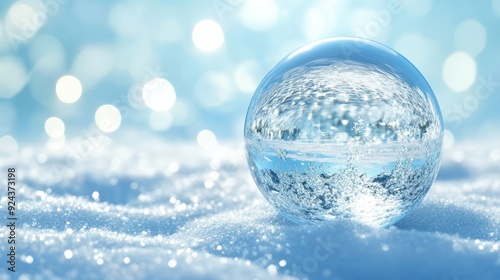 Crystal Ball on Snowy Background