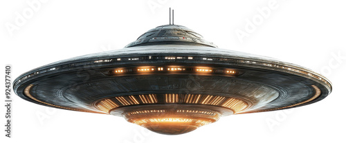 ufo alien ship isolated on transparent background