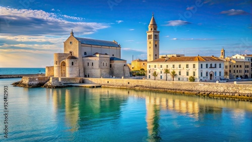 Trani waterfront with the stunning Cathedral in the background Province of Barletta Andria Trani, Apulia, southern Italy