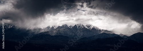 Mendoza´s Mountains Los Andes Potrerillos Cloudy day Long Panorama