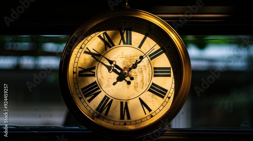 Vintage Gold Clock with Roman Numerals