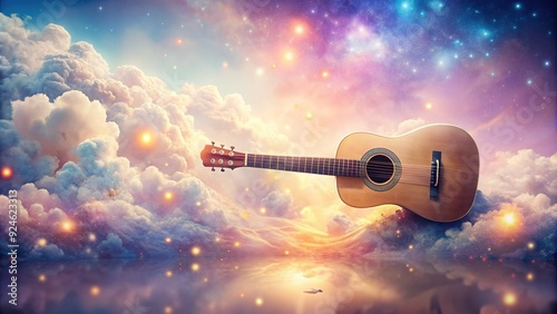 Dreamy Wonder - Ethereal classical guitar chords with soft, pastel hues, creating a sense of enchantment and daydreams.