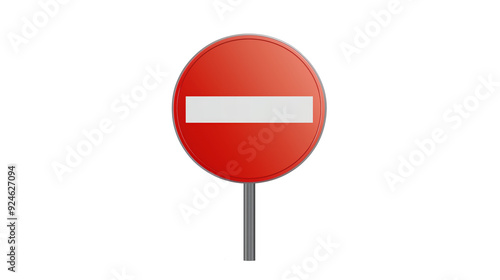 No entry, traffic sign isolated on transparent background 