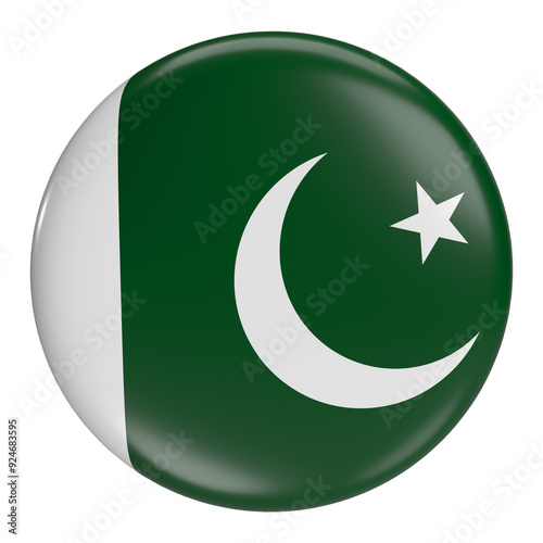 Pakistan round flag icon with transparent background