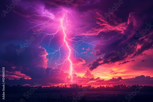 Intense Lightning Storm Showcasing the Raw Power of Nature's Fury