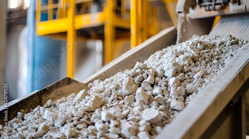 Cement Mill Crushing Raw Materials Like Limestone and Clay for Industrial Production