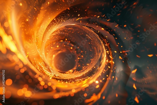 spiral of fire with sparks and sparks, Abstract representation of playful deception