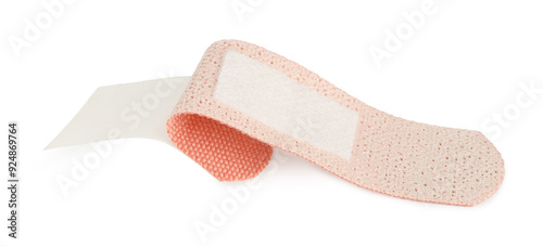 One medical adhesive bandage isolated on white