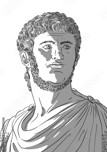 Portrait of Nero, famous roman emperor