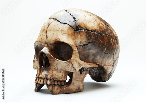 Anterior view of human skull.