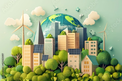 In the next few years, energy consumption and CO2 gas emissions are projected to increase significantly as a result of light bulb with green eco city , Renewable energy by 2050 Carbon neutral energy