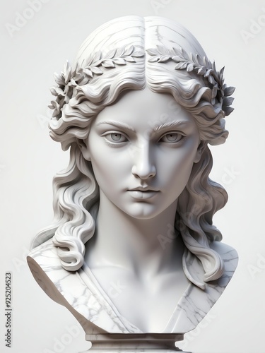 greek goddess nemesis marble statue head bust isolated background