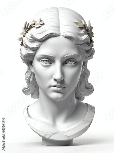 greek goddess nemesis marble statue head bust isolated background