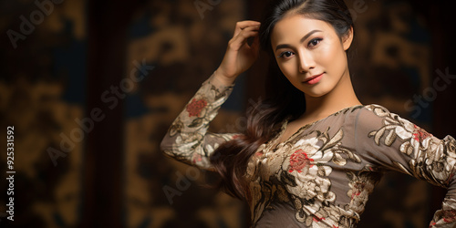 Young Woman in Traditional Javanese Kebaya