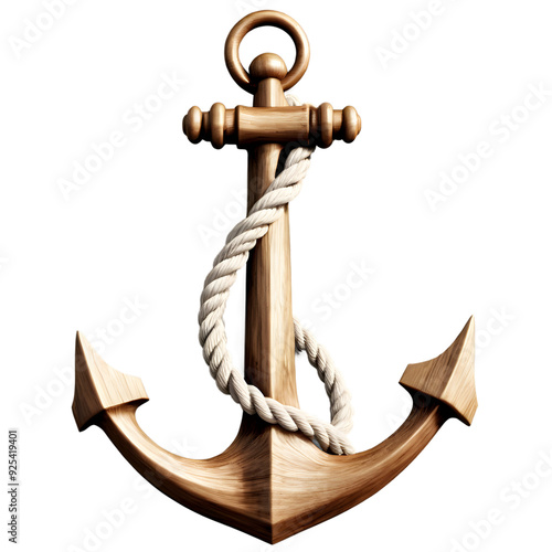 anchor with ropes isolated on a transparent background